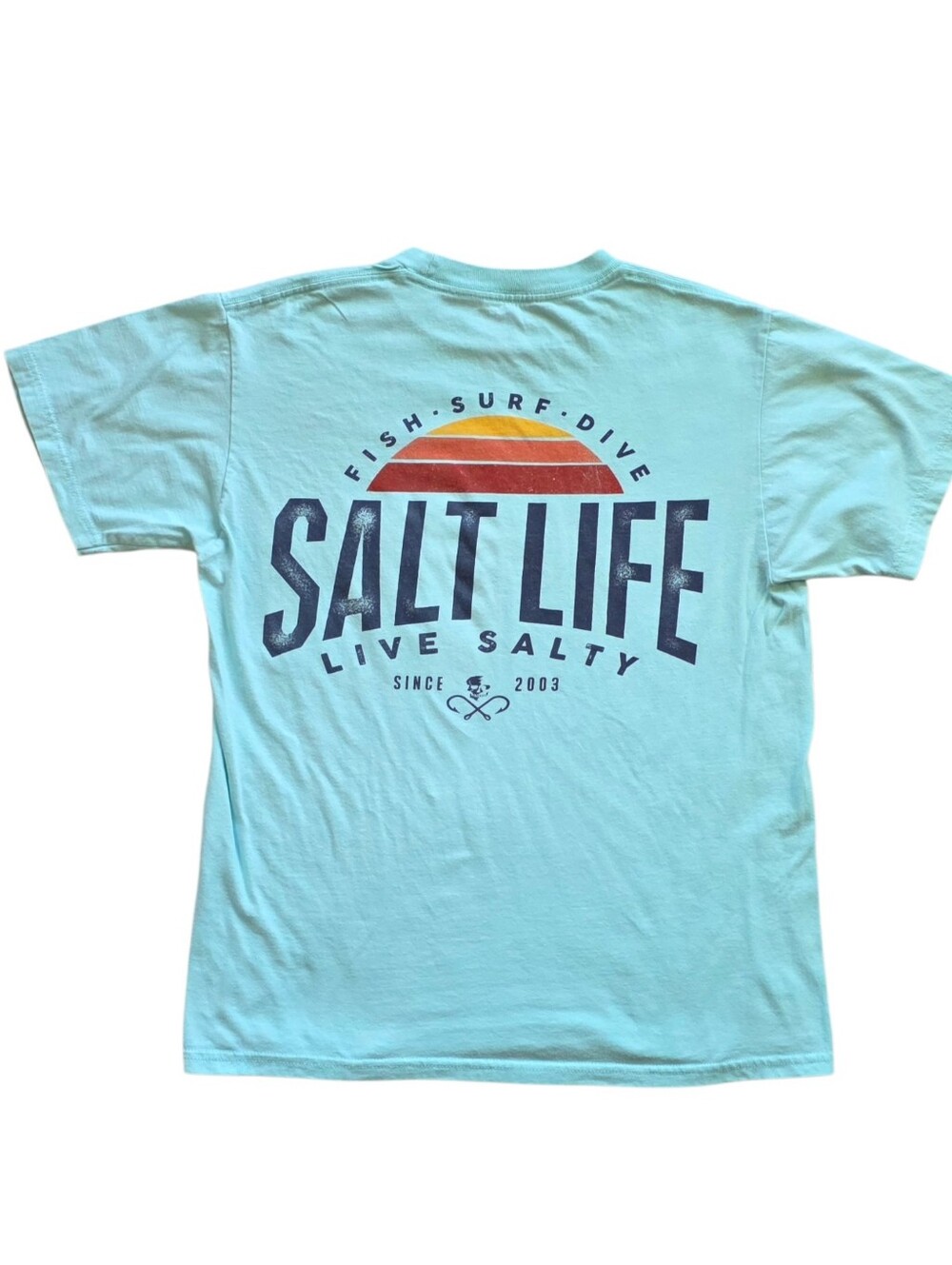 Salt Life Small Mint Green Pocket Tee Shirt Costal Beachy Unisex